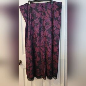 ROMWE Purple Floral Maxi Skirt